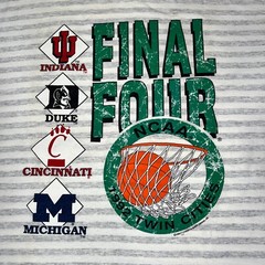 Vintage Print A-Shirt 1992 NCAA Final Four Win Cities Striped T-Shirt Size XL