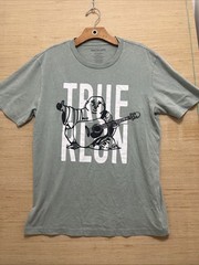 True Religion Men’s Mint Green Buddha & Guitar Graphic T‑Shirt – Medium