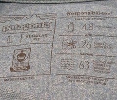 MENS PATAGONIA RESPONSIBILI-TEE SIZE LARGE