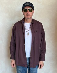 Ralph Lauren BLAKE Button-Down Shirt Medium | Solid Burgundy 100% Cotton | Mens