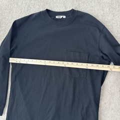 Uniqlo U Crew Neck Long Sleeve T Shirt Mens Medium Black/ Washed Black