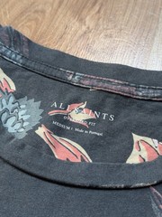 AllSaints Floral T-Shirt – Black – 100% Cotton – Size M – Made in Portugal