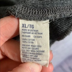American Eagle Mens Y2K Thermal Crewneck Tee Gray Yellow Sz XL 90s Casual Cotton