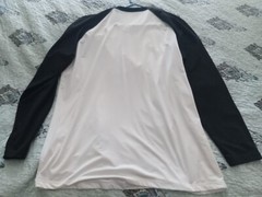 BCG Mens Shirt XXL Long Sleeve White Crew Neck Black Sleeves