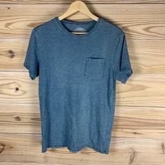 Wallace & Barnes T-Shirt Mens Small Indigo Blue Slub Cotton Pocket Tee A2420