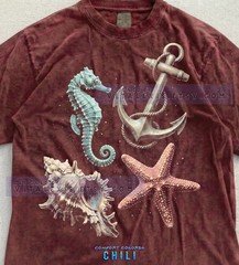 Seahorse Starfish Seashell Anchor Marine Ocean Comfort Tee