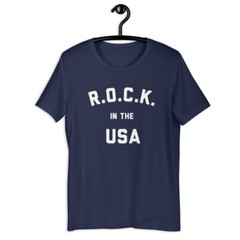 R.0.C.K In The USA T-Shirt, Classic Rock, John Cougar Mellencamp, Small Town,