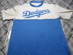Large Vintage Dodgers 2 Tone Sewn Patches 100% Poly Waffle Knit #21 Shirt