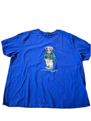 Men’s Polo Ralph Lauren Blue Bear Graphic T Shirt Sz 2XB (2XL)