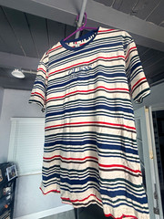 GUESS Originals Men’s Striped Logo Crew Neck Short Sleeve T-Shirt S