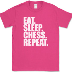 Eat Sleep Chess Repeat T-Shirt Funny Player Strategy Humor Gift Text Tee