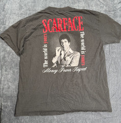 Scarface Tony Montana Money Power Respect T Shirt Mens XL Black Graphic Tee