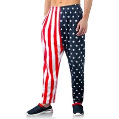 American Flag Joggers for Men with Pockets – Size M Red Sport Sweatpants
