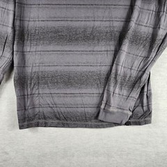 Vintage DKNY Men Shirt XL Gray Stripe Pullover Long Sleeve Tshirt EUC
