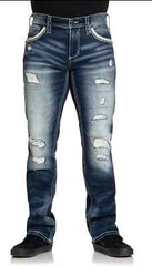 Affliction Men’s Denim Jeans ACE AMEND DAYTON Embroidered Blue $135