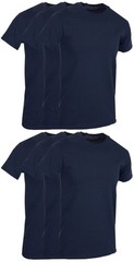 BILLIONHATS 6 Pack Navy Blue Men’s Cotton T-Shirts Short Sleeve Bulk (MEDIUM)