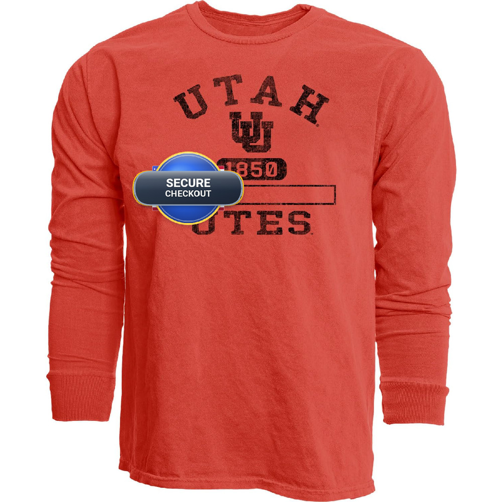 Blue 84 Utah Utes Ncaa Officially Licensed Long Sleeve T-Shirt Team Color Dyed