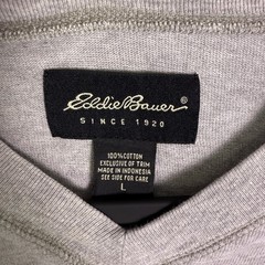 VTG Y2K 90s Eddie Bauer Mens Long Sleeve V Neck Shirt Sz L Striped preppy sporty