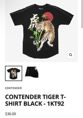Contender CTDR Large Streetwear Tiger 🐅 Shirt $44.50 MSRP