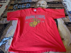USMC Shirt Mens Large Bayside Made USA Military Marines T-Shirt Tee
