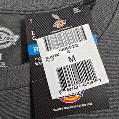 Dickies Logo SHIRT Mens MEDIUM M Gray Casual Work Relaxed Fit Long Sleeve NWT