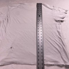 Vtg 80s Hanes Blank Tee L White Single Stitch USA Distressed Boxy Fit Thrashed