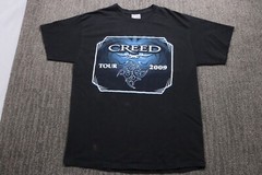 Creed 2009 Tour Y2K T-Shirt Black Double-sided Rock Music Adult Large