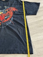 Vintage 1994 Liquid Blue Red and Blue Dragons Black shirt Large