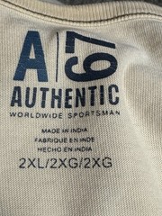 Authentic 67 Worldwide Sportsman Long Sleeve Thermal Tee Shirt Beige 2XL Fishing