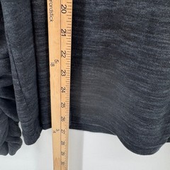 Muk Luks Mens Medium Tall Charcoal Heather Ruched Cuff Long Sleeve Crewneck Top