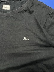 C.P. Company BIG LOGOMen’s Black T-Shirt Goggle Print Back Logo Spellout Graphic