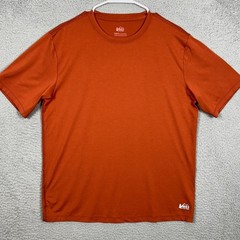 REI Co-Op T-Shirt Mens Medium Burnt Orange Active Tee Stretch Hiking Outdoor EUC