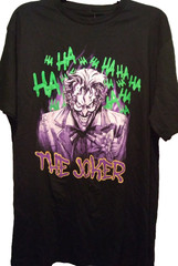 Batman DC Comics Joker Graphic T Shirt Screen Printed Cotton Black Tee Sz Large