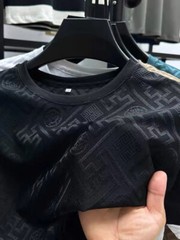 New Fashion Trend Ice Silk Breathable Summer Short Sleeve Luxury Men T-Shirt