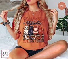 Patriotic Cat Vintage Retro Shirt USA 250th Anniversary Kitten Cat Lover Gift