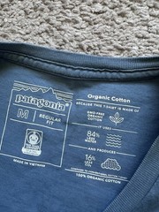 Patagonia Mens Blue Cotton Jersey Double-Sided Graphic Logo Tee Crew Neck M