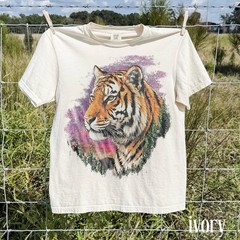 Retro Tiger Face Comfort Tee Jungle Wildlife Animal Big Cat