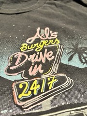 J Galt Shirt Mens One Size Black 1984 Al Burgers Drive In Vintage 80s USA T Shir