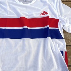 adidas mens white retro luxe super thin retro slim fit running climacool T-shirt