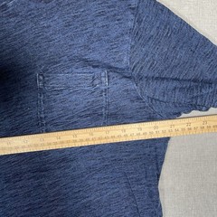 Wallace & Barnes Shirt Mens Large Indigo Blue Short Sleeve Pocket Crew Neck