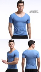 3Pack Men’s Slim Fit V Neck Short Sleeve T-Shirt Solid Color Modal Undershirt