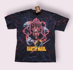 Vintage NOS NWT Star Wars Episode 1 electric Darth Maul Full front Print Shirt,L