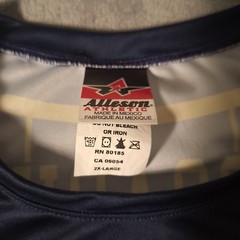 Wickliffe Coach Jersey Pinstripe Navy Blue Yellow Gold Baseball Softball 2XL