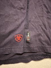 Ariat Mens Henley Shirt Large Tall Navy Blue FR Work Crew 47