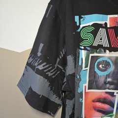 Contender Men’s Graphic Tee Black Streetwear Comic Woman Lips Size 3XL Savage