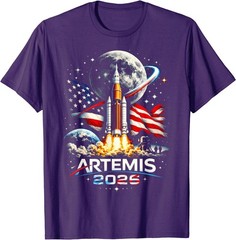 Artemis 2026 American Rocket Launch to The Moon Landing T-Shirt