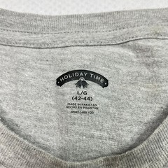 Holiday Time Graphic T Shirt sz L Gray Santa Claus Christmas Holiday Festive