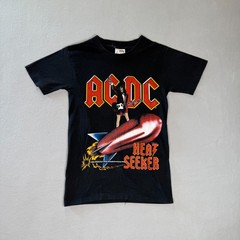 VTG ACDC T-Shirt Mens S Heat Seeker World Tour Single Stitch USA LICENSED 80s