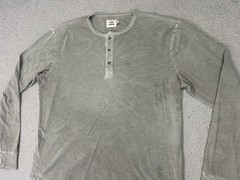 Flint And Tinder Henley Shirt Men XL Gray Waffle Knit Long Sleeve USA Base Layer