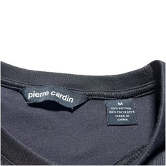 Vintage Pierre Cardin T Shirt Mens M Black Ribbed Minimal Designer